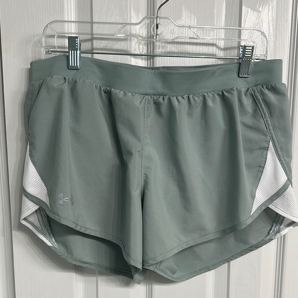 Under Armour Pants - Under Armour Green and White Athletic Shorts with Elastic Waistband